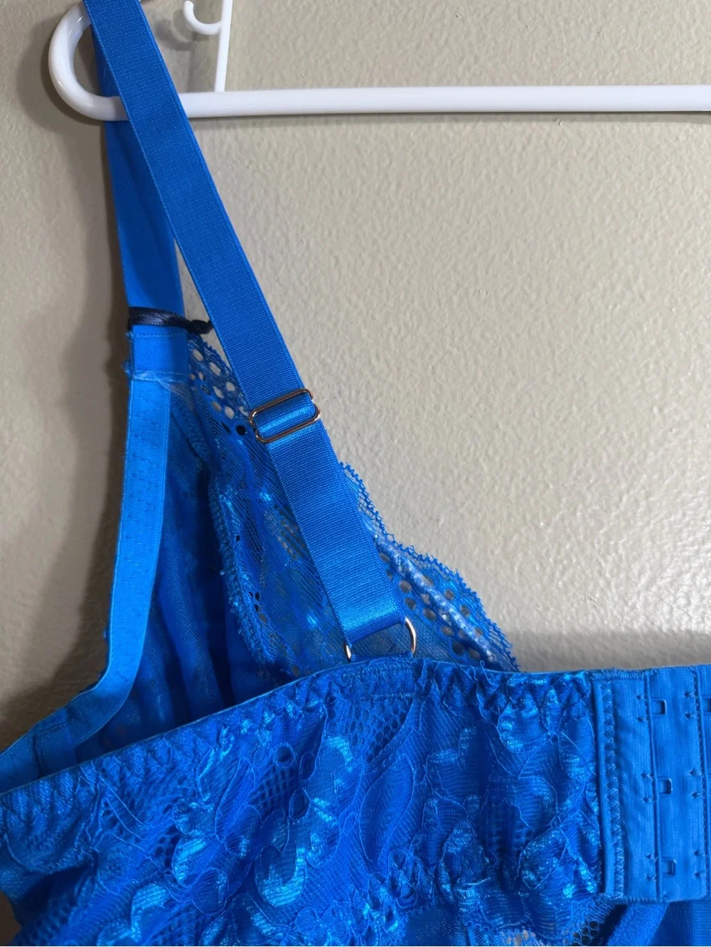 NWT Fox & Royal Kiki Mesh Lace Bodysuit French Blue Size 14